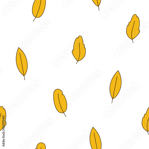 Autumn leaf. Nature. Seamless pattern. Hand drawn style. Vector drawing. Design ornaments.