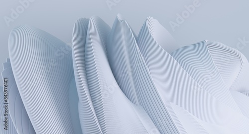 Fototapeta Naklejka Na Ścianę i Meble -  3d render of abstract detailed shape. Empty space for text. Minimal futuristic background.	
