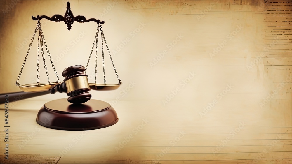 Law theme, mallet of judge, wooden desk and books in courtroom. Bookshelf in background, Generative AI Law theme, mallet of judge, wooden desk and books in courtroom. Bookshelf in background, Generative AI