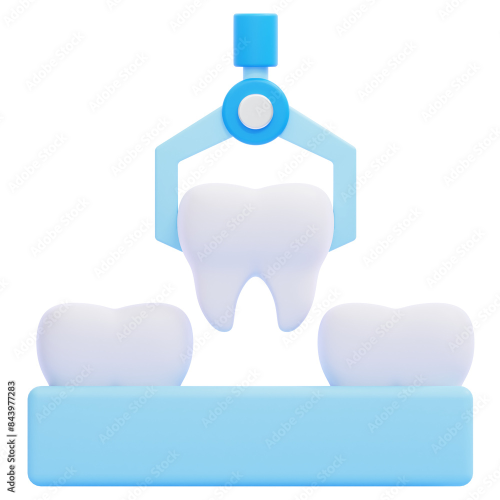 PNG 3D Tooth Extraction icon isolated on a white background PNG 3D Tooth Extraction icon isolated on a white background