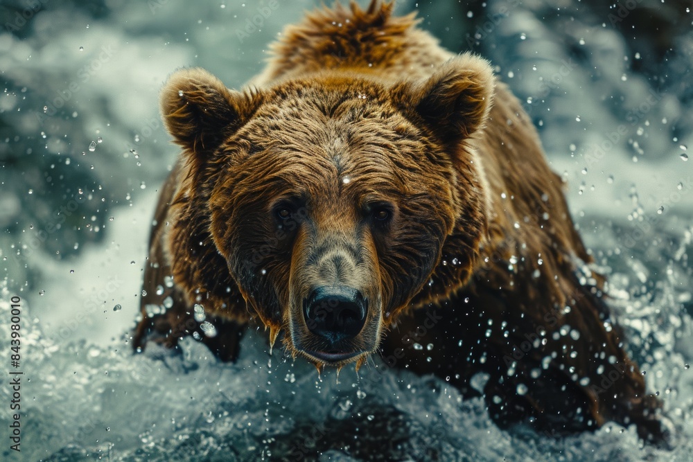 Grizzly Bear Fishing in the River Grizzly Bear Fishing in the River