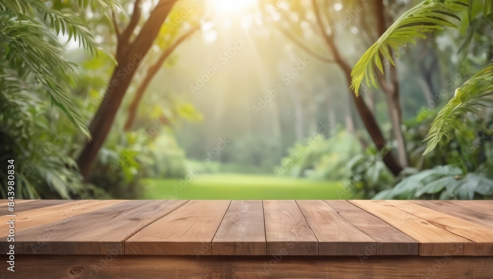 The empty wooden table top with blur background of autumn. Wooden table top with blur background of autumn The empty wooden table top with blur background of autumn. Wooden table top with blur background of autumn