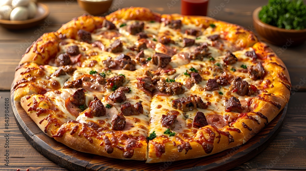 meat lovers pizza cut out on an isolated simple minimalist background meat lovers pizza cut out on an isolated simple minimalist background