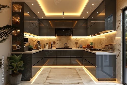 compact modular kitchen for 200 sqft. kitchen in indian style