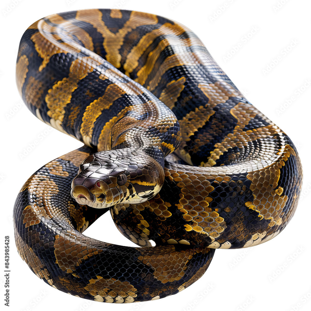Fototapeta premium High resolution image of a royal python, also known as ball python, isolated on a clear background