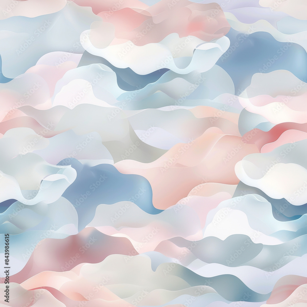 Seamless A colorful, abstract painting of clouds with a blue and pink hue Seamless A colorful, abstract painting of clouds with a blue and pink hue