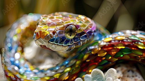 Wallpaper Mural Colorful Snake Close-Up on Rock Torontodigital.ca