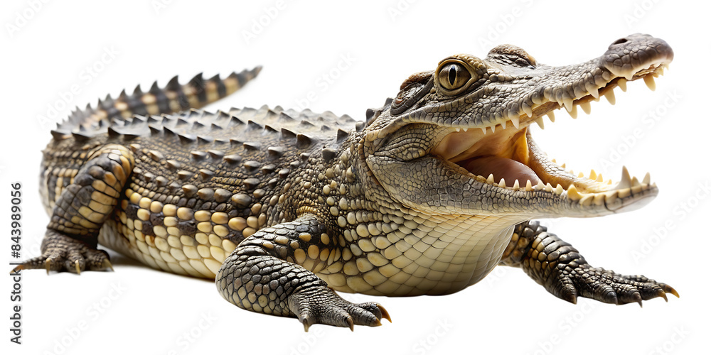 A crocodile isolated on background white background. PNG AI GENERATED A crocodile isolated on background white background. PNG AI GENERATED