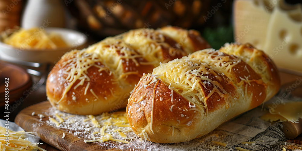 Cheese bread on the table Cheese bread on the table