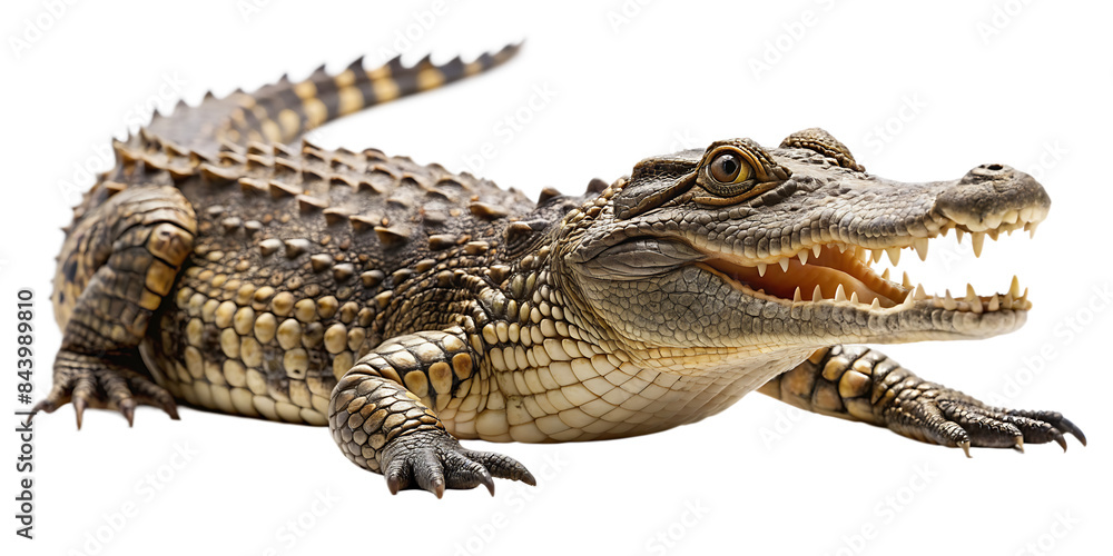 A crocodile isolated on background white background. PNG AI GENERATED A crocodile isolated on background white background. PNG AI GENERATED