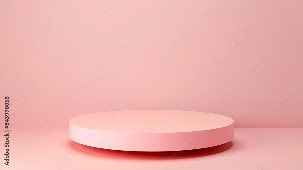 Modern Pink Podium with Round Platform and Soft Lighting Effects Modern Pink Podium with Round Platform and Soft Lighting Effects