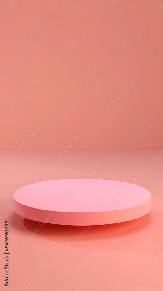 Modern Pink Podium with Round Platform and Soft Lighting Effects Modern Pink Podium with Round Platform and Soft Lighting Effects