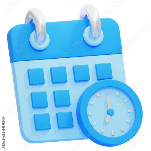 PNG 3D Time and Date icon isolated on a white background