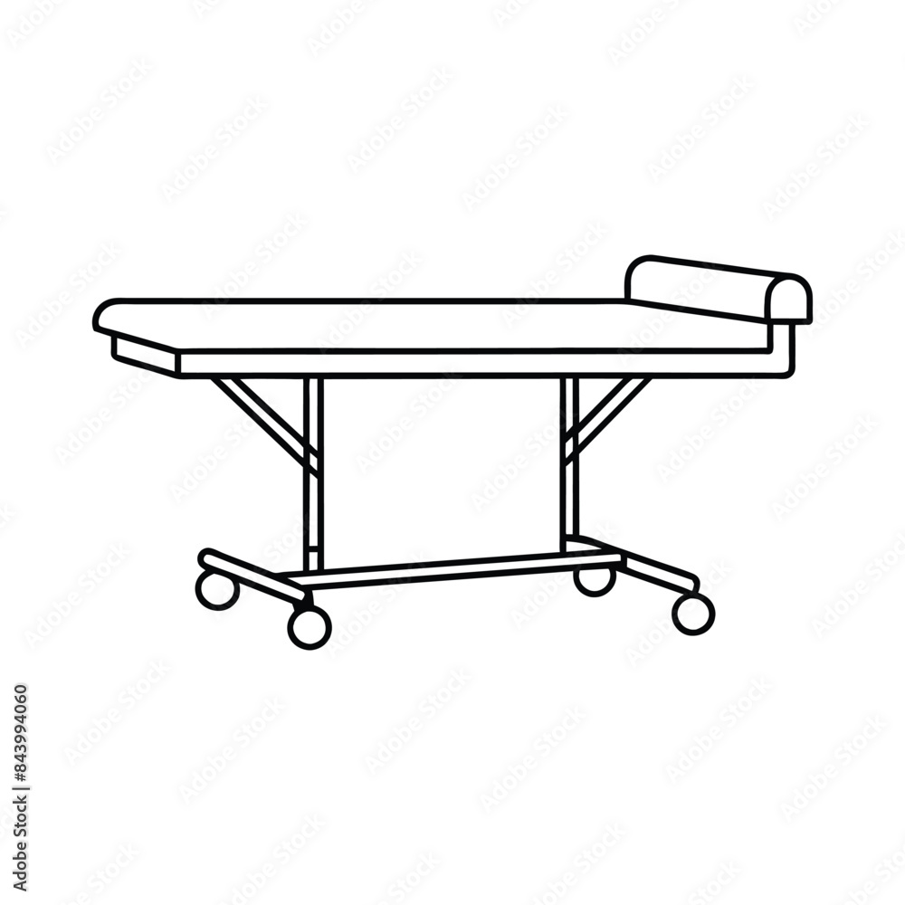 Minimalist Line Drawing of a Surgical Table - Vector Illustration Minimalist Line Drawing of a Surgical Table - Vector Illustration