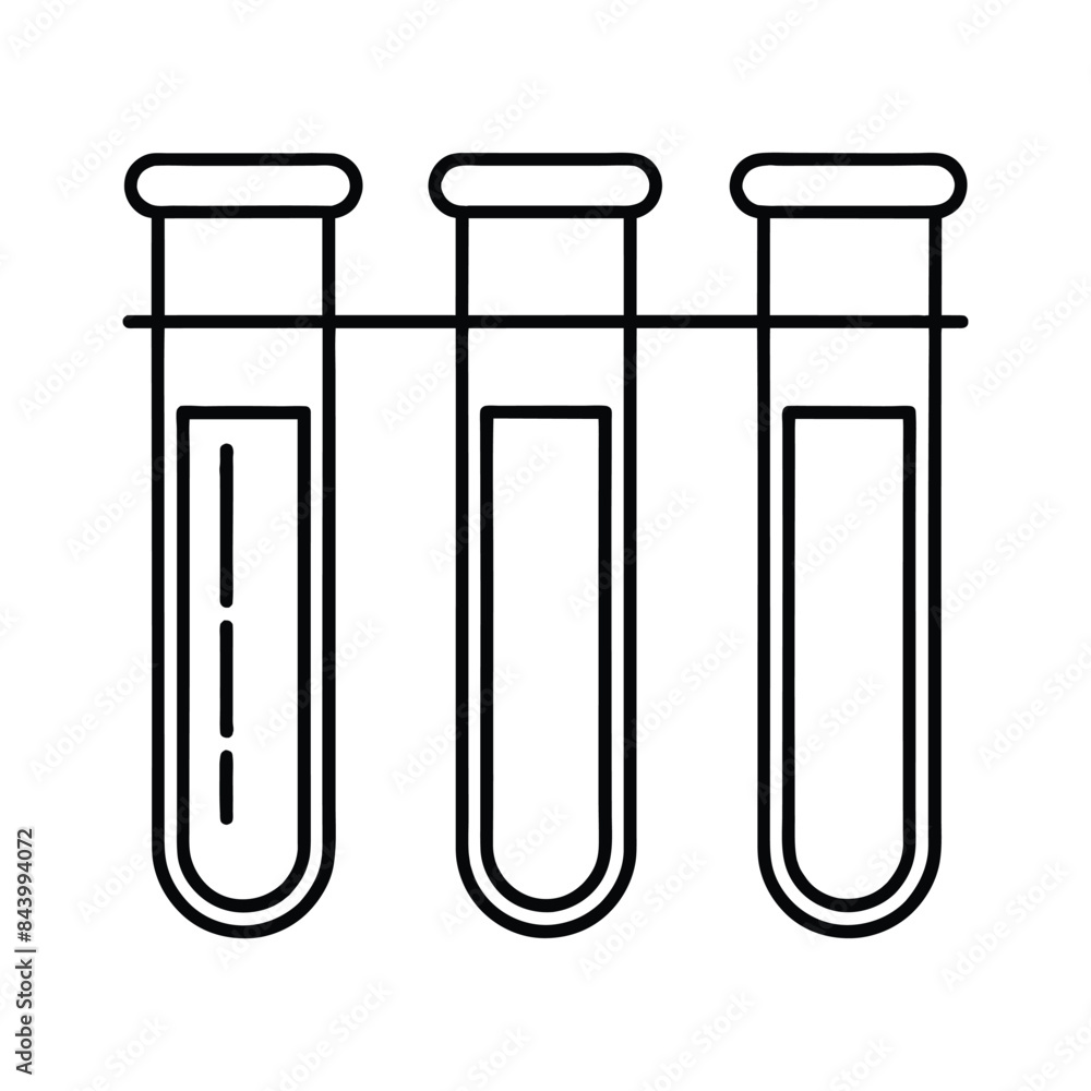 Vector Illustration of Three Test Tubes in a Rack Vector Illustration of Three Test Tubes in a Rack