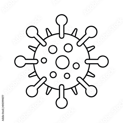 Detailed vector illustration of a virus cell with spikes