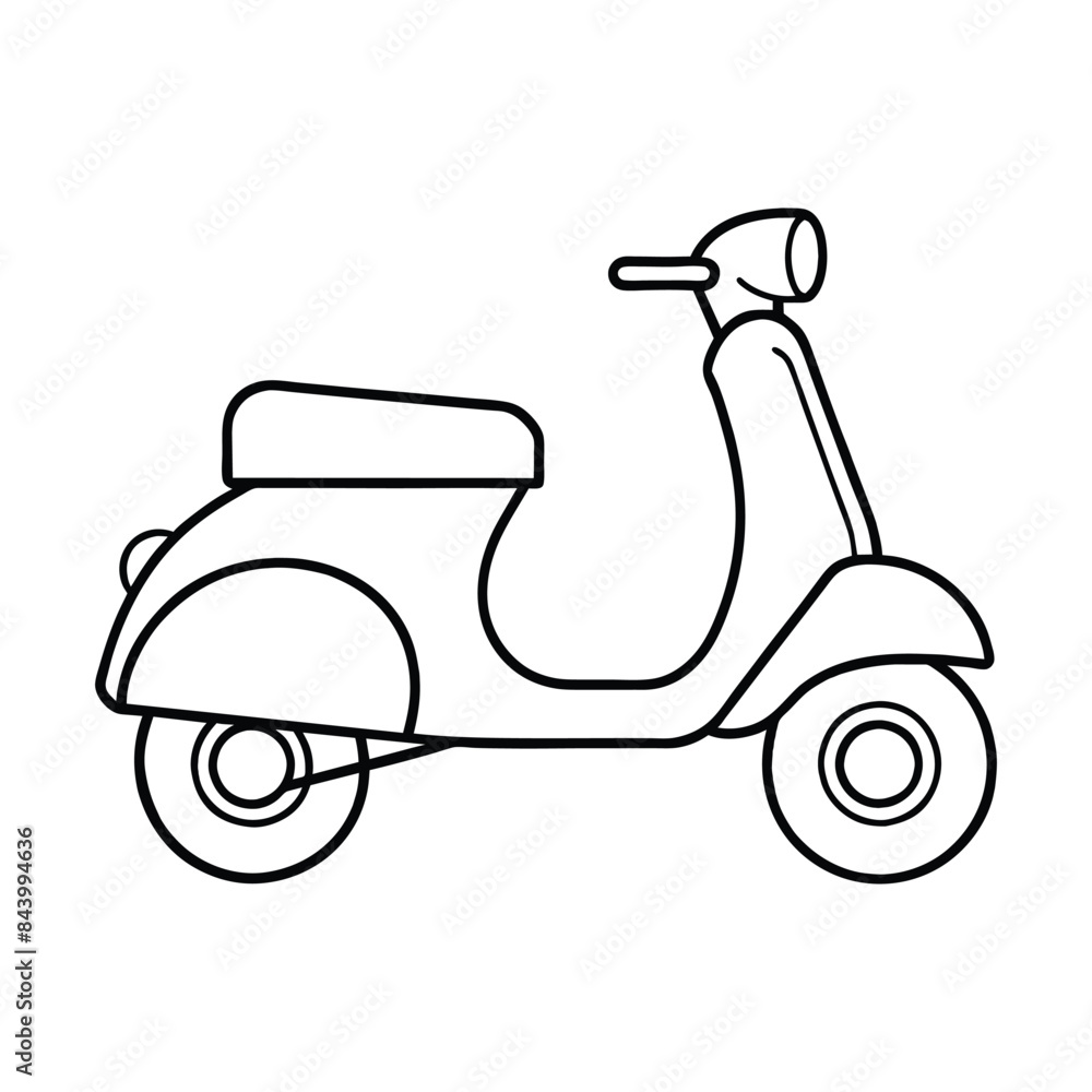 Vector illustration of a classic scooter side view Vector illustration of a classic scooter side view