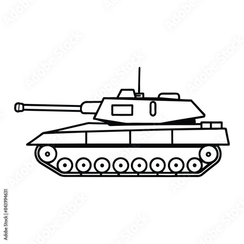 Vector illustration of a military tank used by armed forces in combat