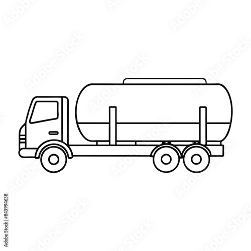 Tanker Truck Outline Vector for Liquid Transportation