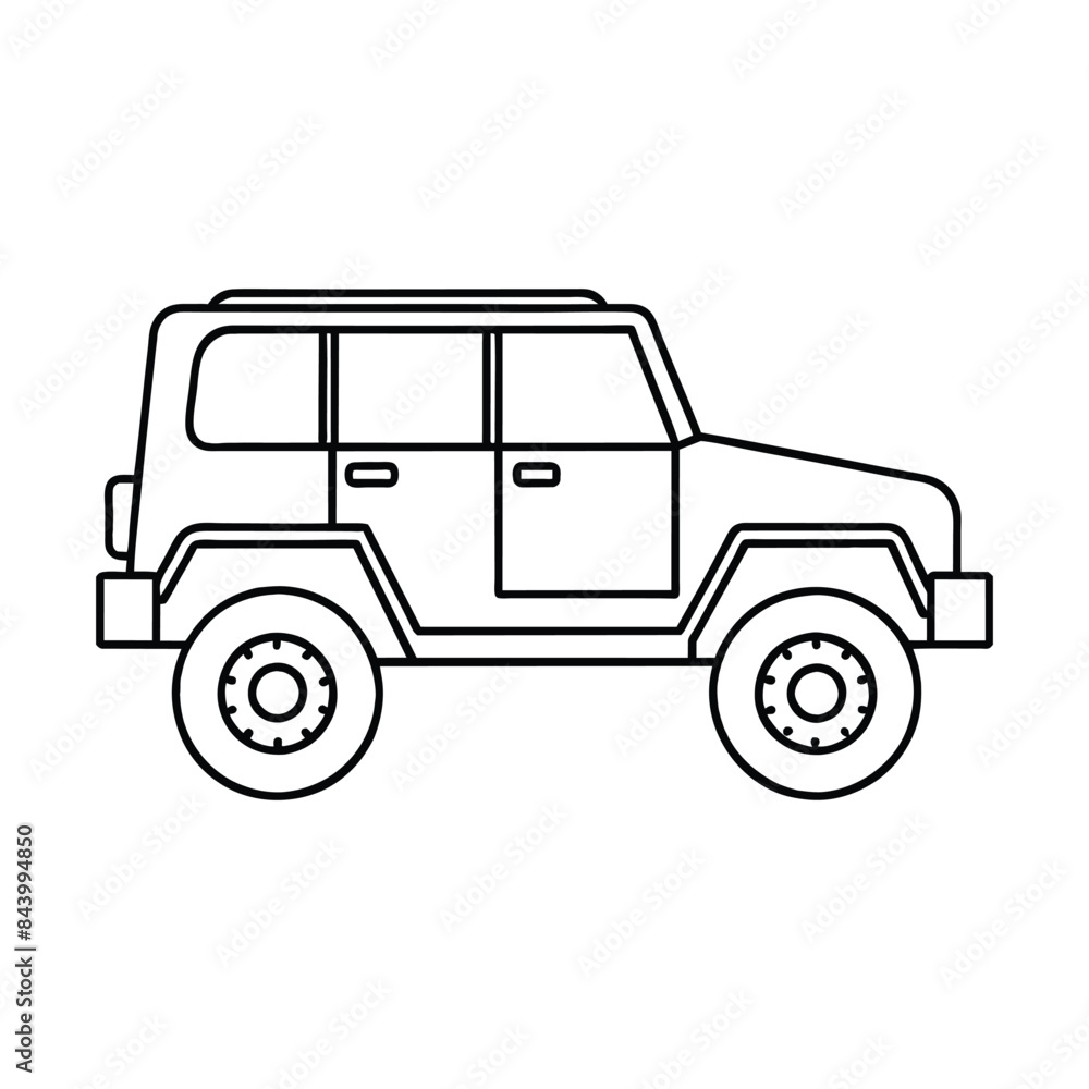 Outline vector illustration of an off-road SUV vehicle Outline vector illustration of an off-road SUV vehicle