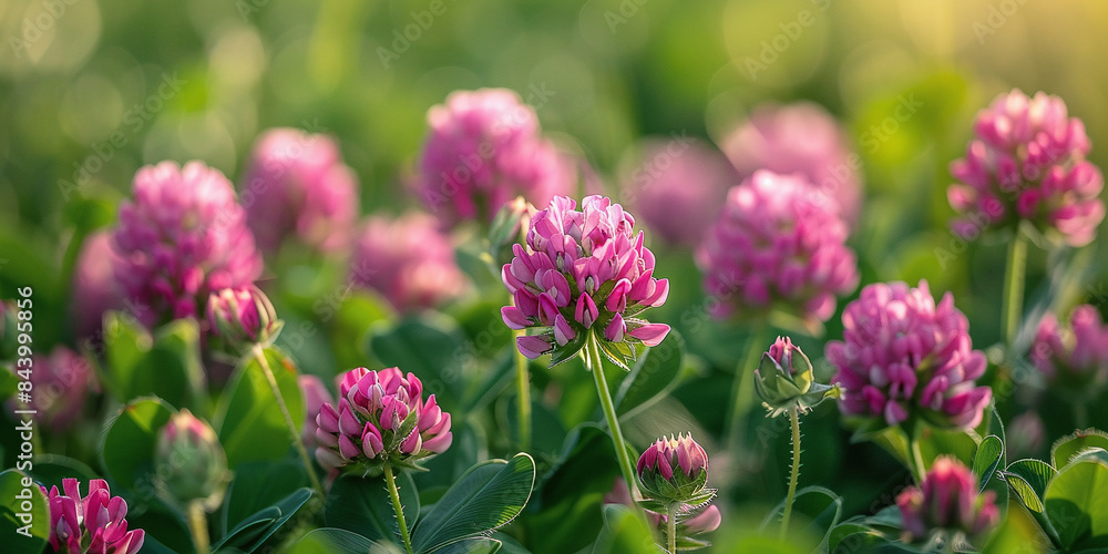 Flowering red meadow clover is cultivated as a useful plant or fodder plant in agriculture for feeding or as a medicinal plant for women's ailments in medicine. Flowering red meadow clover is cultivated as a useful plant or fodder plant in agriculture for feeding or as a medicinal plant for women's ailments in medicine.