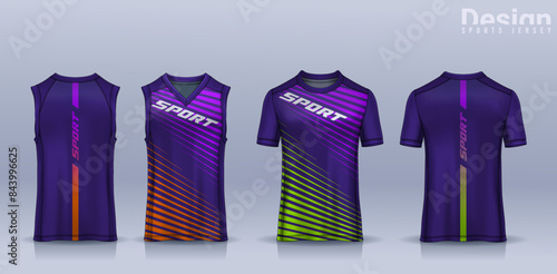t-shirt sport design template, Soccer jersey mockup for football club, Running singlet,basketball Tank top.	