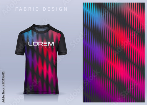 Fabric textile design for Sport t-shirt, Soccer jersey mockup for football club. uniform front view. 