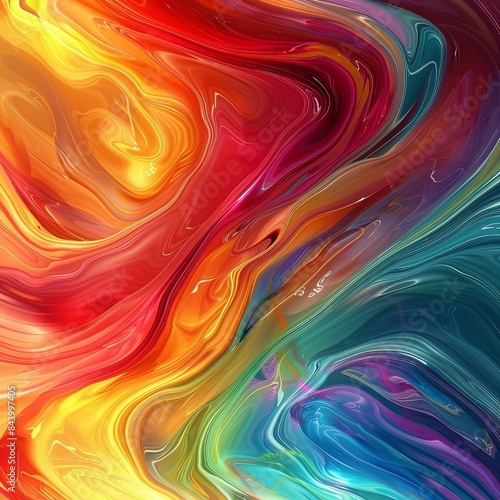 Psychedelic Swirl of Vivid Rainbow Colors