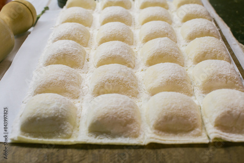 Selective focus on homemade Spinach Ravioli © Pablo Echazarreta