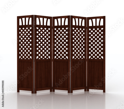 Φωτογραφία Fold screen Japanese interior furniture isolated on white background
