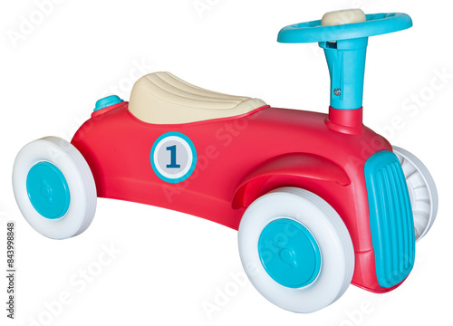 Plastic toy racing car for kids toddlers on a transparent isolated background png