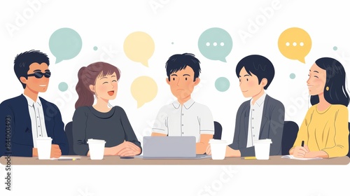 Business people having casual discussion during meeting