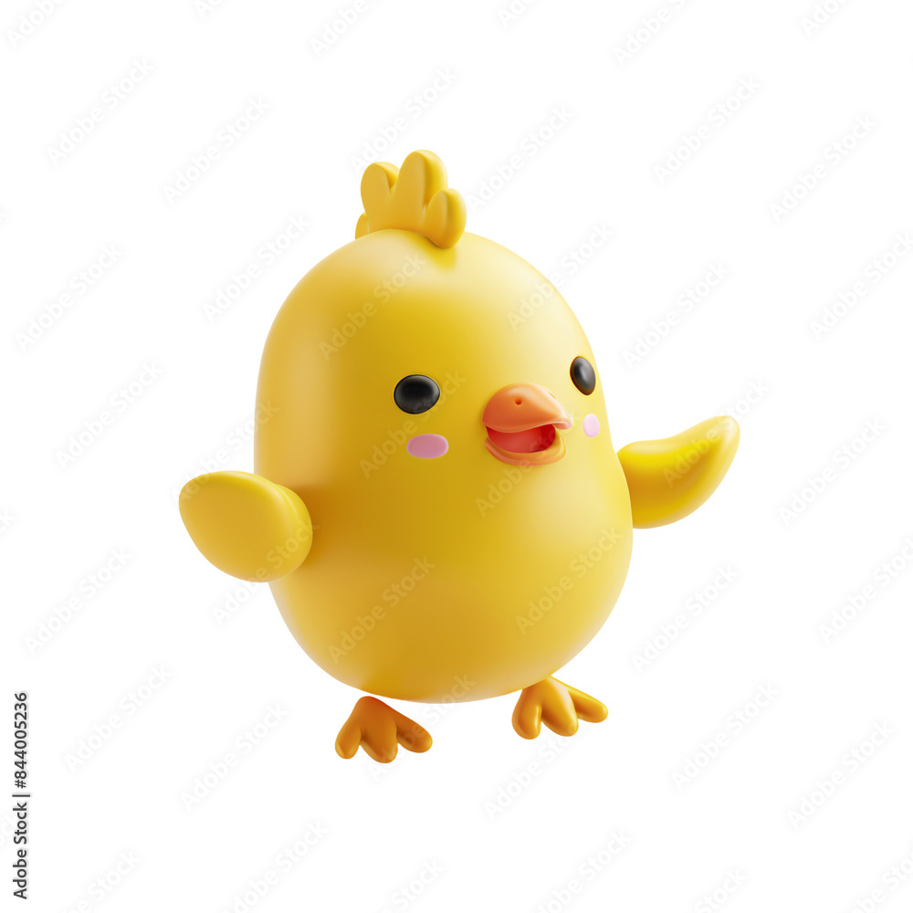 Cute Yellow Chick 3D Rendering Cute Yellow Chick 3D Rendering