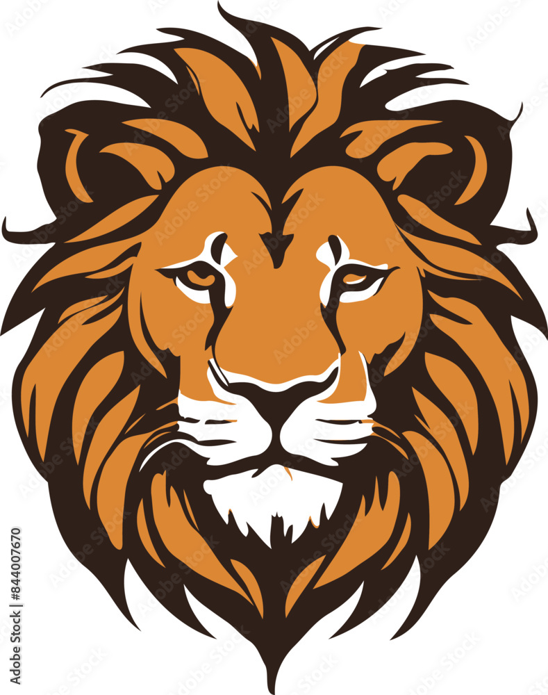 Obraz premium vector Lion Head mascot Silhouette