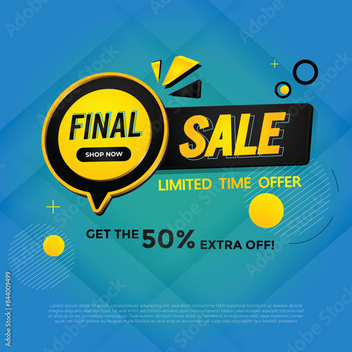 Special offer final sale tag. Banner design template for marketing. Special offer promotion or retail. background banner modern graphic design for store