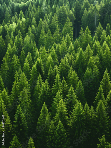 A forest of pine trees,High-Angle View