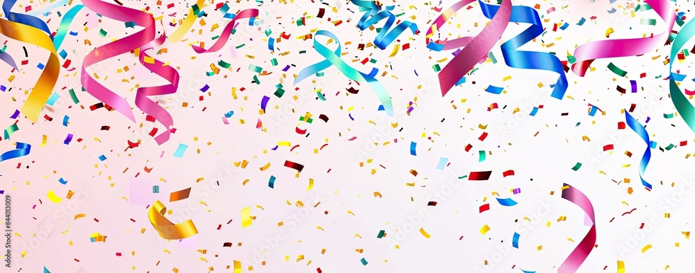 A picture for a holiday card. Sheets of colored paper and ribbons on a white background, as well as a free zone for text. A picture for a holiday card. Sheets of colored paper and ribbons on a white background, as well as a free zone for text.