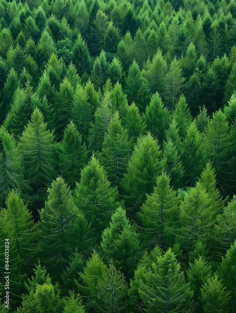 A forest of pine trees,High-Angle View