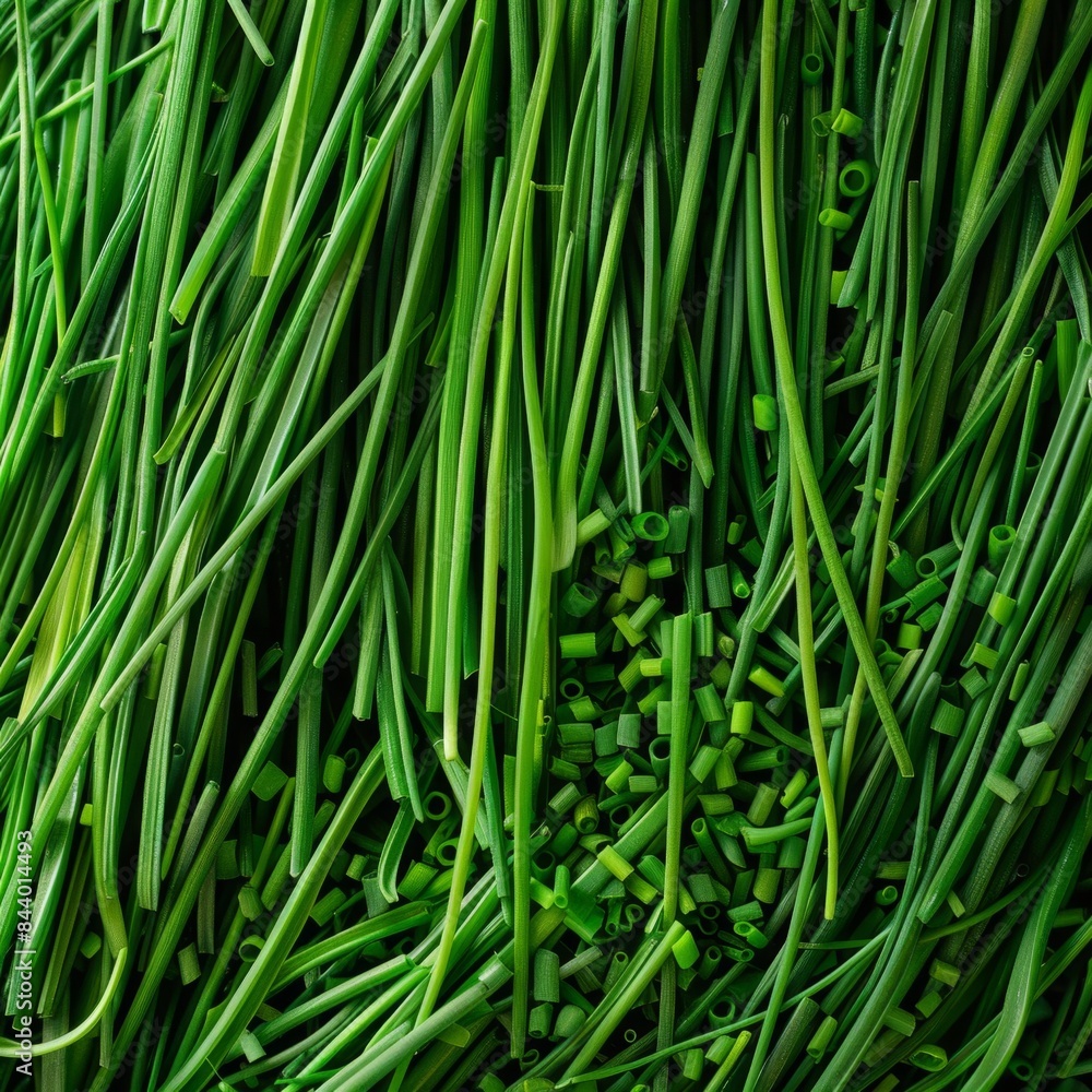 Green onion pattern, fresh chive pile texture background, green leek banner, scallion greens pieces Green onion pattern, fresh chive pile texture background, green leek banner, scallion greens pieces