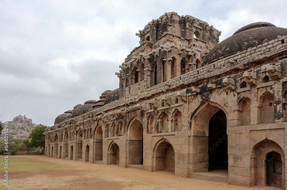 HISTORICAL SITE OF THE ELEPHANT STABLE IN HAMPI, INDIA. HISTORICAL SITE OF THE ELEPHANT STABLE IN HAMPI, INDIA.