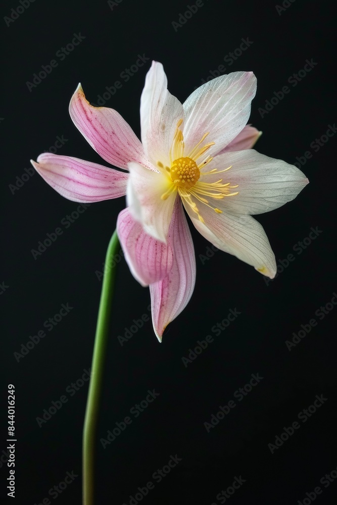 Flower Photography, Nelumbo nucifera Mrs. Perry D. Slocum, Isolated on Black Background Flower Photography, Nelumbo nucifera Mrs. Perry D. Slocum, Isolated on Black Background