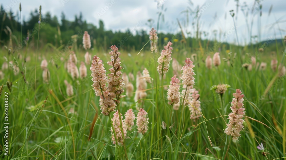 Valuable grass Dactylis glomerata blooms in the meadow providing essential forage for livestock breeding Valuable grass Dactylis glomerata blooms in the meadow providing essential forage for livestock breeding