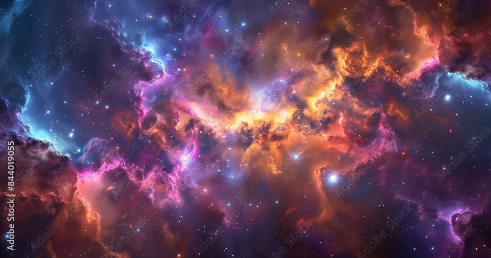 Abstract beautiful outer space background. Bright nebula in cosmos, Magic colorful nebula in realistic galaxy