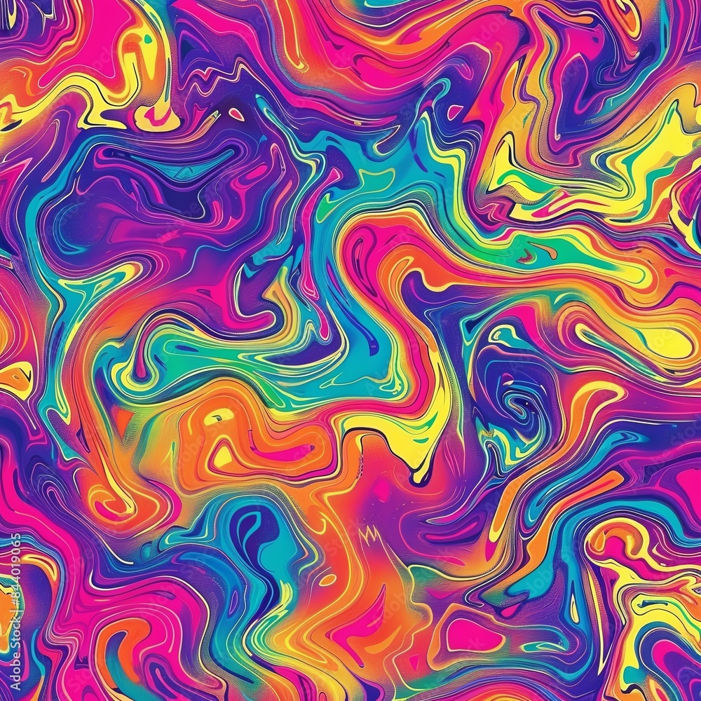 Psychedelic Swirl of Vivid Rainbow Colors Psychedelic Swirl of Vivid Rainbow Colors