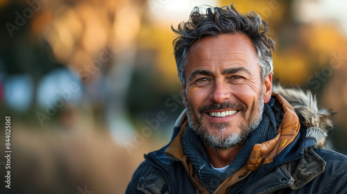 Handsome Mature Happy Man Smiling, outdoor © vvalentine