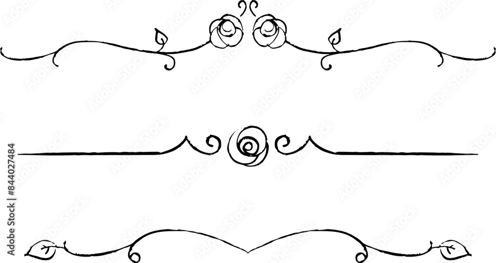 black and white set of delimiters for text, dividers black and white set of delimiters for text, dividers