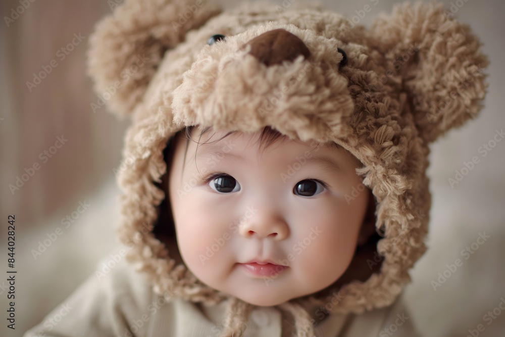 Charming Baby in Fluffy Bear Costume Charming Baby in Fluffy Bear Costume