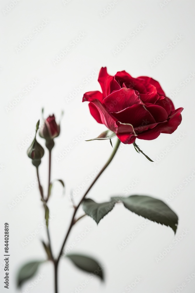 flower Photography, Eden Rosa copy space on right, Isolated on white Background flower Photography, Eden Rosa copy space on right, Isolated on white Background