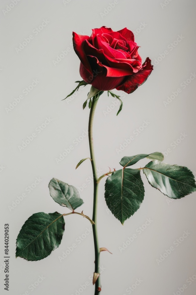 flower Photography, Hybrid tea rose, copy space on right, Isolated on white Background flower Photography, Hybrid tea rose, copy space on right, Isolated on white Background