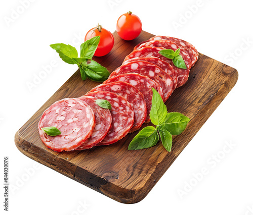 Salami isolated on transparent background photo